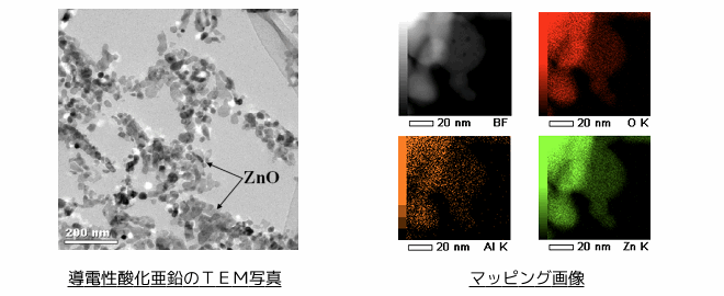 導電性酸化亜鉛のＴＥＭ写真／マッピング画像